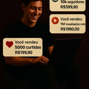 Smmloja Checkout otimizado, Jovem Acompanhando os Resultados Com As Vendas Obtidas Com Checkout SmmLoja